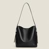 Moda Transfronteriza Simple y Elegante Bolso Cubo de PU Gran Capacidad Bolso de Mano de Cuero Suave Bolso Cruzado al Hombro para Mujer para Viajar