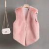 Colete de Pele Feminino Curto Quente Novo Outono e Inverno Estilo Coreano Slim Colete de Pele Sintética de Raposa