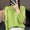 Camiseta interior de lana peinada de alta gama con borde de encaje estilo occidental para mujer 2023 Primavera y Otoño Nuevo suéter elegante adelgazante