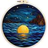 Leve Luxo Feito à Mão Novo Halloween Agulha Feltro Iniciante Lã Feltro Pintura com Moldura Bordado Tecido Redondo Bordado