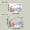 Fun-m651 Escena Invernal Nevada Pintada Ramas de Pino Muñeco de Nieve Pegatina Decorativa de Personalidad para Tapa de Inodoro de Baño Autoadhesiva