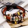Punk nueva pulsera pulsera de piel de vaca con cuentas suministro directo de fábrica venta caliente joyería personalizada joyería para parejas