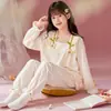 Pijama Infantil Primavera y Otoño 2026 Princesa Dulce y Linda con Volantes de Algodón Ropa Casual para Casa Conjunto de Dos Piezas para Niños Mayores