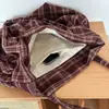 Bolsa de Ombro Sub-Fofa Estilo Ins Coreano Bolsa Carteiro Retrô de Grande Capacidade Bolsa Tote Bolsa para Roupas de Aula de Trabalho de Estudante para Mulheres
