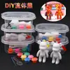 Chaveiro de Urso Violento Fluido DIY de Celebridade da Internet Urso Fluido com Grafite Manual Brinquedos Educacionais Pintados de Vinil