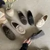Zapatos de Mujer Estilo Francés Retro con Cordones y Suela Plana de Cuero Genuino con Punta Redonda, Estilo Francés, Novedad Primavera 2026
