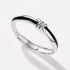 Nuevo anillo de nudo doble para pareja, anillo de diseño de nicho con apertura ajustable y nudo de corazón.