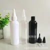 Lugar de fábrica 80 100 120ml botella de aceite boca puntiaguda botella de pintura de arena botella de plástico transparente para mascotas botella pintada de pintura