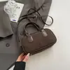 Bolso de Hombro Único, de Mano, Cruzado, Suede, Retro, Simple, de Gama Alta, para Mujer, Otoño Invierno, Nuevo Lanzamiento, Nicho, para el Trabajo