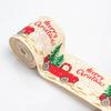 Fita de Natal Floco de Neve de Fábrica Xadrez Imitação Cinto de Juta Borda com Arame Decoração de Anel Pó de Bronzeamento Copiado Linho Fita de Natal