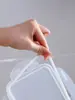 Lonchera rectangular de plástico de grado alimenticio, apta para microondas, portátil, adecuada para llevar snacks y frutas sobre la marcha