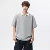 Camisa Polo de Manga Corta para Hombre, Camiseta Trendy de Verano con Cuello en V y Patchwork, Marca Elegante, Top Versátil Casual Genial para Influencer