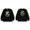 Suministro transfronterizo, venta al por mayor de comercio exterior, camiseta de manga larga de marca de moda BAPE con cabeza de mono, top pesado de tiburón, camiseta interior