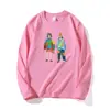 Estilo Novo Primavera e Outono Design Estampado de Personagem de Desenho Animado Anime Camiseta de Manga Longa Casual Feminina Mais Fácil de Combinar Tops para Mulheres