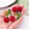 Frutas artificiais frescas coloridas cereja de cristal uva DIY brincos tecidos com miçangas, colares, acessórios de chave