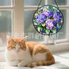 Adornos de vidrio de hoja verde y hortensia morada transfronterizos, decoraciones colgantes coloridas para el hogar, decoraciones para ventanas y capta soles para el jardín
