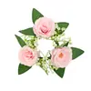 Guirlanda Suporte de Vela Rosa Mesa de Jantar Enfeites Decorações Castiçal Vela Guirlanda Romântica Decoração Festiva