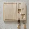 Juego de tabla de quesos de madera transfronteriza con cuchillo y tenedor tabla de pizza de queso bandeja para picnic al aire libre tabla de cortar de madera maciza tabla de cortar