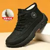 Zapatos de algodón con cierre térmico transfronterizos para hombre, zapatos de exterior de invierno forrados de felpa y engrosados para papás, botas de nieve impermeables y cálidas para personas de mediana edad y mayores