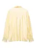 Ropa de Mujer 2026 Nueva Primavera Estilo Europeo y Americano Moda Camisa con Decoración de Lazo de Satén Top Amarillo de Manga Larga con Cinta