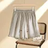 Moda Bermudas Casuales con Cordón para Mujer 2026 Verano Delgados Elásticos de Cintura Alta Sueltos Adelgazantes de Pierna Ancha