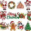 Adesivos Decorativos de Papel para Bola de Natal Desenho Animado Papai Noel Boneco de Neve Adesivos Festa Sala de Aula Quadro de Avisos Suprimentos de Decoração
