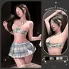JinXiao estilo japonés sexy estilo universitario JK lencería erótica coqueta atuendo de tentación de sirvienta deseo puro