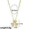 Collar de Acero de Titanio Trébol de la Suerte Estilo Coreano para Mujer Sin Color Moda Versátil Sentido de Diseño Nicho Collar Elegante para Clavícula