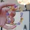 Pulseira de Cristal Natural Multi-Tesouro Amethyst Lavanda Cristal Torre Amarela Cristal Branco Flor de Cola Amarela Pulseira de Cristal para Mulheres Atacado