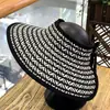 Sombrero de Sol Plegable de Ala Ancha para Viaje Protección Solar Parte Superior Abierta Sombrero de Sol Nuevo Verano 2025 para Mujer Sombrero de Paja Anti-UV