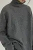 Suéter de cuello alto negro para mujer, otoño e invierno, retro, holgado, de alta calidad, terciopelo de mapache, tejido, engrosado