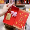 Llavero Colgante de Oro Puro 999 Adorno para Colgar en el Coche con Oro para Decoración de Teléfono y Bolso, Regalo de Ceremonia de Apertura, Bricolaje Hecho a Mano
