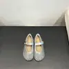 Sandálias Femininas 2026 Verão Novo Estilo Strass Malha Sapatos de Princesa Sapatilhas Infantis Biqueira Aberta Sapatos Mary Jane
