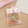 Novos elásticos de cabelo descartáveis em cores de doce para crianças, mini elásticos versáteis para meninas, cordas de cabelo de alta elasticidade