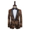 Ropa de Rendimiento para Hombres: Cantante, Presentador, Traje Formal para Examen de Arte, Chaqueta de Traje Jacquard, Traje de Caballero Ajustado para Escenario