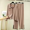 Conjunto de pijama modal de manga larga para mujer, primavera y verano, fino, holgado, talla grande, pantalones casuales modales, ropa para el hogar, conjunto de dos piezas
