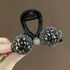 Pinza de Agarre Simple Estrella de Pedrería Avanzada Mansión Negra Tono Agitado Completo de Diamantes Pinza de Agarre Media Versátil Pinza para el Cabello para Medio Recogido