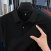 Camisa Polo de Algodón Piqué Fina y Transpirable para Hombre en Verano para Papás de Mediana Edad, Camiseta de Manga Corta de Color Sólido con Cuello Campana para Negocios Casual