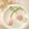 DIY Tulipa de Tecido com Duas Cabeças Acessórios de Pelúcia Atmosfera Doce e Fresca Acessórios de Decoração para Roupas