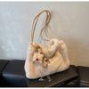 Cross-border Popular Cute Mao Mao Bolsa 2024 Outono e Inverno Moda Pelúcia Ombro Quadrado Bolsa Moda All-match Bolsa