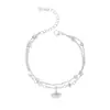 Pulseira Dupla Camada Folha de Ginkgo com Zircônia Presente de Dia dos Namorados para Estudantes Namorada Pulseira de Damasco Sansheng Pulseira Exquisita de Folha