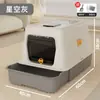 Caixa de Areia para Gatos Totalmente Fechada, Estilo Gaveta Extra Grande de Aço Inoxidável Removível Anti-Odor Banheiro para Gatos, Anti-Salpicos Suprimentos para Animais