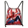 Nueva Bolsa de Almacenamiento Cruzada de Poliéster con Cordón de Marvel Spider-Man Mochila con Cordón de Gran Capacidad Fabricante Venta al por Mayor