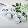 Buquê de Rosas Artificiais, Flores de Plástico, Flores Artificiais de Haste Única, Flores Decorativas para Sala de Estar, Flores Secas, Decorações de Mesa, Arranjos Florais Antienvelhecimento