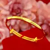 Joias Douradas Estilo Loja de Ouro, Padrão Dragão e Fênix Estrelado, Design de Faixa de Carro, Pulseira de Empurrar e Puxar, Versátil, Único, Vários Itens de Joias