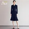 Vestido AD Negro Cola de Pescado Estilo Hepburn Gama Alta 2025 Nuevo Traje de Falda Sexy para Mujer Otoño e Invierno OL