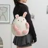 Nova Bolsa de Ombro de Urso de Pelúcia Coelho Bolsa de Pelúcia Bolsa de Mão Feminina Bolsa Fofa de Grande Capacidade Bolsa de Cosméticos para Exterior