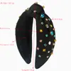 Moda Transfronteriza Clásico Set de Nudo de Ala Ancha Diadema con Cabeza de Diamante de Color Todo-partido Lujo Ligero Diadema para la Parte Superior del Cráneo Alto para Uso Diario de Mujeres