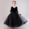 Vestido de Princesa para Menina, Vestido de Festa para Apresentação de Menina, Vestido de Apresentador Infantil, Roupa para Apresentação de Piano, Temporada de Outono