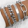 Europa y Estados Unidos pulsera de cadena simple nueva transfronteriza moda pulsera combinada joyería hueca combinación viento apilado venta al por mayor